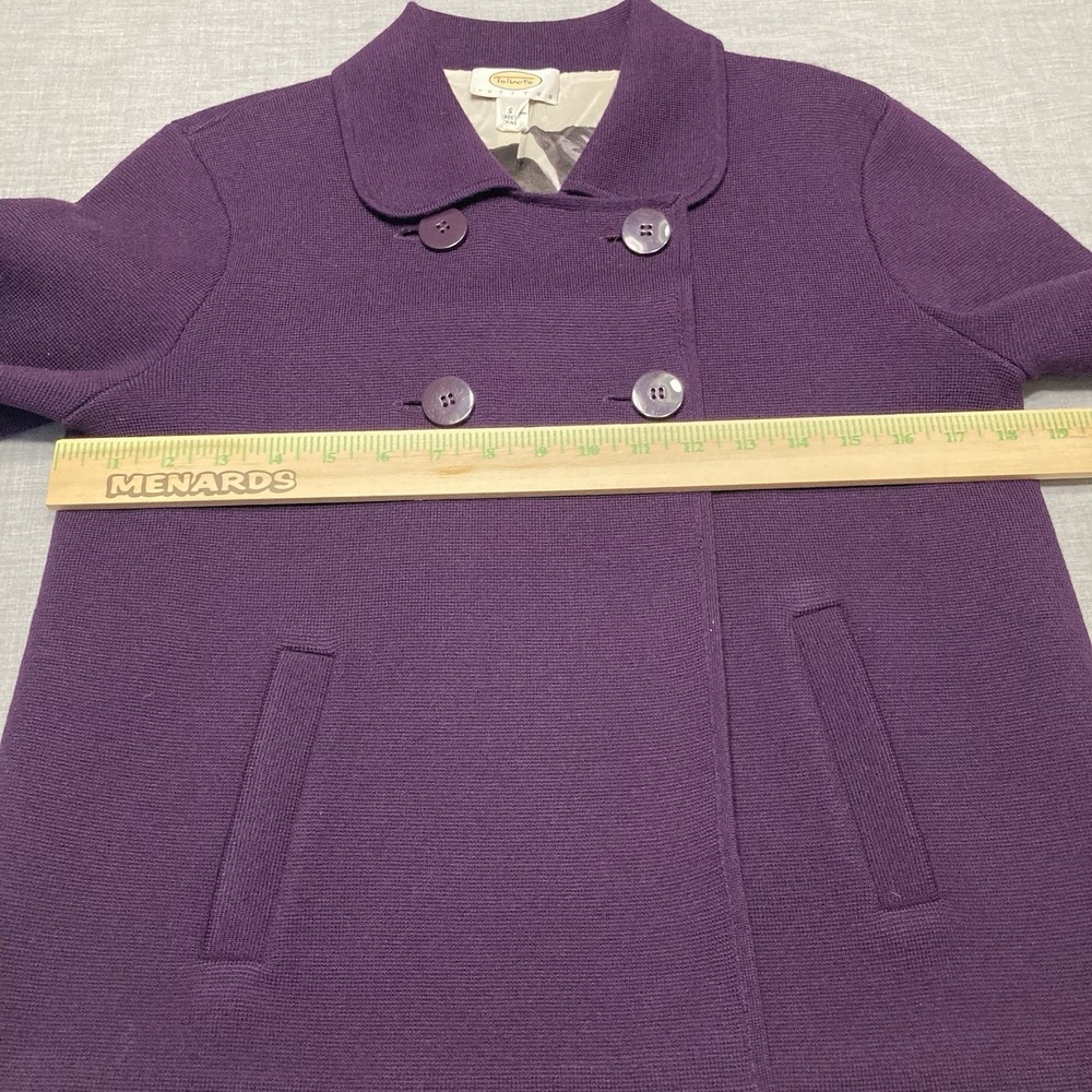 Talbots Petite Small Womens Purple Lined 100% Merino Wool Blazer Jacket Coat - Picture 9 of 14